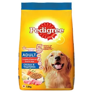 Pedigree Adult Dry Dog Food, Pollo y Verduras Sabor, 1,2 kg Pack