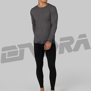 T-shirt gris ajusté à manches longues pour la salle de sport, en tissu extensible et respirant, coupe slim, confortable pour l'entraînement, les séances d'entraînement, l'usage quotidien, pour hommes, salle de sport - Product Image 4