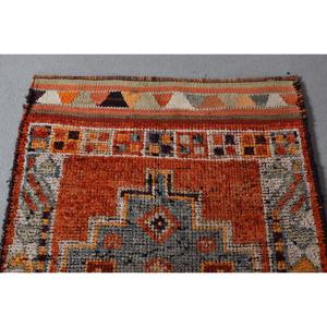 Turkish <b>Runner</b> <b>Rug</b> 3.1x10.8 ft, Orange Southwestern Vintage Wool <b>Rug</b> - Product Image 4