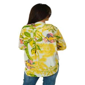 Blusa de algodón estilo bohemio para mujer Top de manga larga con patrón floral tejido verano Hippie moda Casual primavera desgaste - Product Image 6