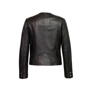 Veste en cuir véritable pour femme, coupe classique, élégante, douce et confortable, manteau tendance pour l'hiver, vêtements d'extérieur de haute qualité en coton - Product Image 2