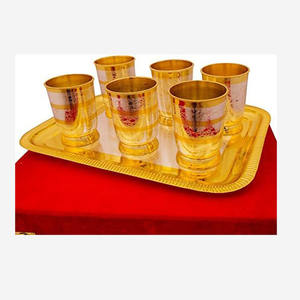 Prix usine gravé Art laiton pur laiton menthe fête disponible en gros et verre gravé ensemble verre de fête disponible au meilleur prix - Product Image 3