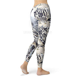 Cintura media de las mujeres de secado rápido transpirable ecológico Spandex/poliéster entrenamiento Activewear patrón sólido Fitness Legging elástico - Product Image 5