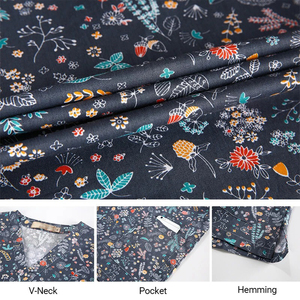 Tops de travail médicaux imprimés, personnalisés OEM, de haute qualité, avec détection d'aiguilles, fusion sans couture, pour cliniques médicales, professionnels médicaux amusants - Product Image 2