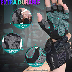 <b>Best</b> Price High Quality Unisex Gym Gloves Anti-Slip Polyester Leather Fitness Training Weight Lifting <b>Wrist</b> <b>Support</b> Sports - Product Image 2