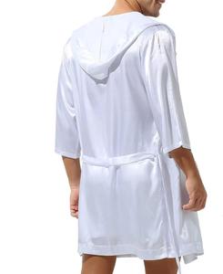 Ensemble de pyjamas en satin pour hommes, vêtements de nuit en soie, printemps et automne, manches longues, satin, deux pièces, pyjama pour hommes - Product Image 6