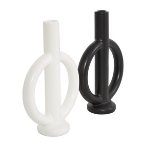 Stunning <b>Black</b> and White Handmade Marble <b>Candlestick</b> Stone Candle <b>Holders</b> Decorative Accent for Tabletop Mantel Home Decor Piece - Product Image 2