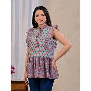 Top de Algodón Estampado Butta, Estilo Casual en Tonos Pastel, Transpirable - Product Image 3