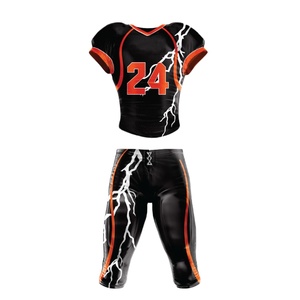 Best Quality Customized American Football Uniform Printed 100% Polyester Quick Dry Breathable Plus Size Short Sleeves - Product Image 1