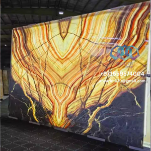 Dalles de marbre onyx poli élégantes, panneaux décoratifs de luxe, pierre naturelle pour intérieurs - Product Image 6