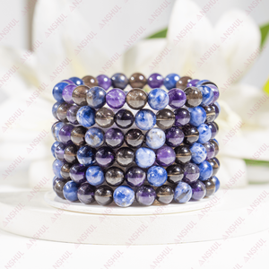 Wholesale Premium Quality SAGITTARIUS Zodiac 8mm Birth Sign <b>Beaded</b> <b>Bracelet</b> Natural Healing Gemstones Foe Meditation Jewelry - Product Image 1