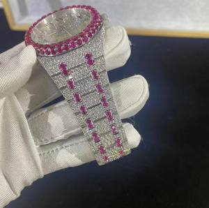 Montre mécanique unisexe en acier inoxydable avec moissanite glacée, mouvement MIYOTA, cadran en verre analogique, style hip-hop, antique, haute qualité - Product Image 4