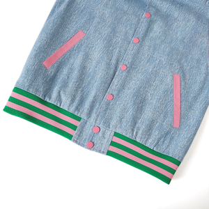 For A&T Woolen Varsity Bomber <b>Jacket</b> Premium Streetwear Custom Embroidery Satin Lining Zipper Pockets Spring - Product Image 6