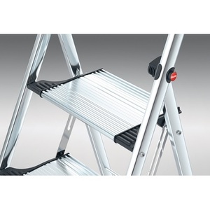HAILO Aluminum Folding <b>Step</b> Stool with 3 <b>Steps</b> and 730 mm <b>Platform</b> Height Includes Anti-Slip Ribbing Comfortable Chair - Product Image 4
