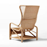 Fauteuil lounge en rotin moderne à dossier haut avec design antique, durable et écologique, pour un confort relaxant en extérieur