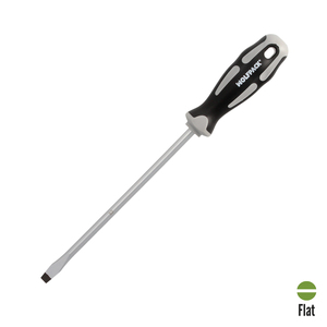 Cacciavite Piatto Stampato in Acciaio S2 con Impugnatura Bimateriale TPR Dimensioni 1,6 x Ø 8,0 x 200 mm. DIN5265 - Product Image 1