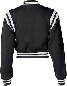เสื้อแจ็กเก็ตเบสบอลทีมตัดสั้นสำหรับผู้หญิงน้ำหนักเบาเสื้อผ้าแนวสตรีทสีบล็อกคอตตอนใส่ในฤดูใบไม้ร่วงเสื้อนอกสไตล์วิทยาลัย - Product Image 3