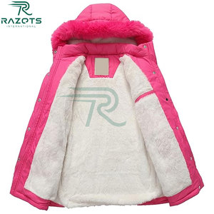 Razorts International Women's Hooded Puffer <b>Jacket</b> Cotton Filling Autumn Solid Color Long Sleeve Casual Outerwear - Product Image 3