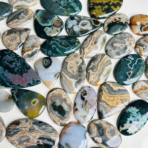 Piedra de cristal de jaspe Natural suave de alta calidad, forma de mezcla, cabujón de jaspe oceánico, piedra preciosa suelta para la fabricación de joyas - Product Image 1