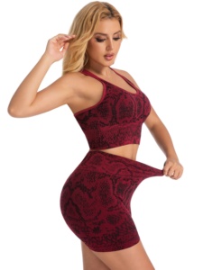 Women <b>Yoga</b> Workout <b>Set</b> Sports Bra and High Waist Shorts Seamless Gym Fitness Outfit Breathable Stretch Running Activewear - Product Image 6