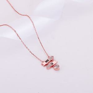 Rose Gold You and Me <b>Fashion</b> <b>Pendants</b> & <b>Charms</b> Necklace - Product Image 3