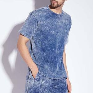 2025 T-shirt Hip Hop Vintage pour hommes lavé à l'acide Design surdimensionné à épaules tombantes avec coton lourd à séchage rapide pour hommes - Product Image 5