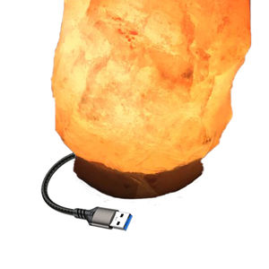 USB Himalayan Salt Lamp Pink Rock Crystal Lamp Wooden Base Night Light For Bedroom Home Decoration - Product Image 4