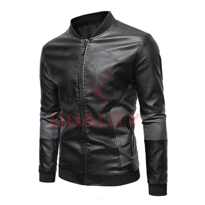 Chaqueta recortada de cuero para hombre con cierre de cremallera de diseño minimalista y ajuste a medida ideal para Conjuntos Casuales modernos a la venta - Product Image 1