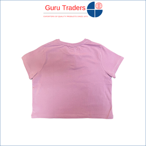 เสื้อยืดครอปสำหรับเด็กผู้หญิงเสื้อครอปผ้าฝ้ายระบายอากาศได้ดีผู้ผลิตและส่งออกจากอินเดีย - Product Image 6