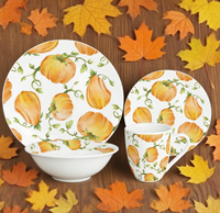 Feest Creaties Pompoen Gebladerte Levert Herfst Thema Keramische Borden Serviesgoed Sets Voor Mensen Thanksgiving Tafeldecor
