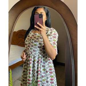 Vestido acampanado elegante para mujer, manga corta, bloque de mano, estampado, verano, iglesia, carrera, oficina, ocasiones formales, elegante, Oficina para mujer - Product Image 3