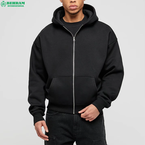 Sudadera con capucha y cremallera personalizada estilo streetwear, forro polar suave de invierno, tejido French Terry, corte holgado, hombros caídos, secado rápido, transpirable, 400g, unisex - Product Image 1