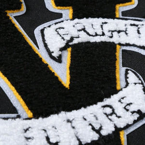 Factory Customised Men's Autumn Hip Hop Quilted Jacket 100% Polyester Turtleneck Collar Printed Single <b>Button</b> Closure - Product Image 4