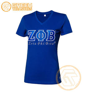 Camiseta Casual de Algodón y Poliéster Personalizada al por Mayor de Zeta Phi Beta, Ropa de Sororidad para Mujer, Fraternidad, Todas las Temporadas, Logotipo Bordado - Product Image 5