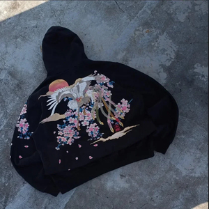 2025 nouvelle mode Hip-Hop rétro graphiques surdimensionné fermeture éclair sweat pour hommes et femmes Y2K Harajuku Goth décontracté Joker Street Wear - Product Image 1