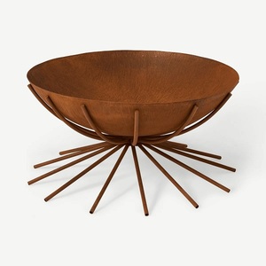 ที่ขายดีที่สุดหนักขนาดใหญ่เตาผิงกลางแจ้งโลหะ Corten สวนไม้เผาไหม้ชามเตาผิงพร้อมขาเรียวสนิมหลุมไฟ - Product Image 1