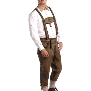 Pantalón de tirantes a juego con bordado Lederhosen de cuero de ante real bávaro personalizado para hombre (Trachten Lederhosen) - Product Image 4