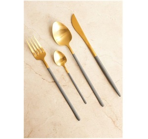 Ensemble de couverts classiques de luxe en acier inoxydable 4 pièces Couteaux Fourchettes Cuillères Couverts Argenterie élégante - Product Image 2