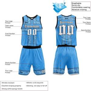 ชุดบาสเก็ตบอลแฟชั่นสั่งทำ เสื้อเจอร์ซีย์เปล่า ขายส่ง พิมพ์ลายดิจิทัล โลโก้ 100% โพลีเอสเตอร์ แห้งเร็ว แขนกุด สำหรับผู้ชาย - Product Image 2