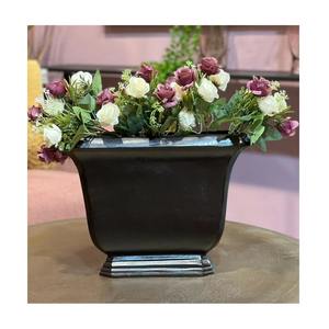 Metal <b>Vase</b> In Planter Design <b>Black</b> Finished Ideal for Modern Interiors and Greenery Display Wholesale From India - Product Image 1