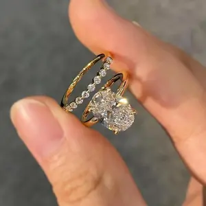 Anillo de Compromiso de Plata 925 con Moissanita de Corte Oval Vintage, Engaste de Puntas, Joyería Fina para Mujer, Regalo de Aniversario, Fiesta - Product Image 3