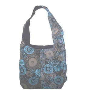 À la mode bleu à motifs bohème coton grande capacité femmes messager sac à bandoulière décontracté fermeture à glissière Portable pour le collège - Product Image 1