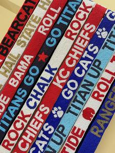 Sangle de sac perlée personnalisée, longue sangle perlée pour sac de collège, sangles pour sacs de match, tous les noms disponibles - Product Image 4