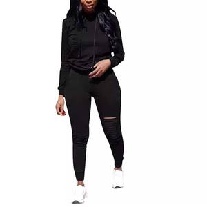 Conjuntos Deportivos de Invierno 2023 de Alta Calidad, Slim Fit, de Algodón y Felpa, con Logotipo Personalizado Bordado e Impreso, para Mujer - Product Image 5