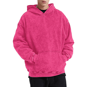 Épaules tombantes 350GSM Personnalisé Brodé Imprimé Rose Couleur Vintage Haute Qualité Acid Washed Hoodies - Product Image 3