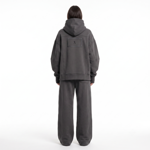Conjunto Deportivo de Felpa Francesa para Mujer, con Sudadera con Cremallera Extra Grande y Pantalones Anchos, Etiqueta Personalizada OEM Premium - Product Image 2