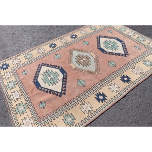 พรมตุรกีวินเทจ ขนาด 5.1x7.7 ฟุต พรมสีน้ำเงินล้วน - Product Image 4