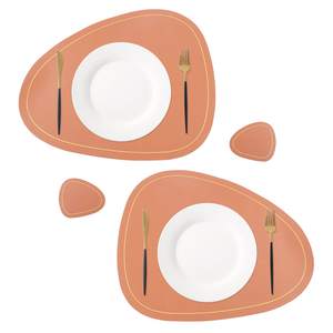 Napperons en cuir très vendus napperon en cuir tendance résistant à la chaleur décor de table à manger personnalisé - Product Image 5