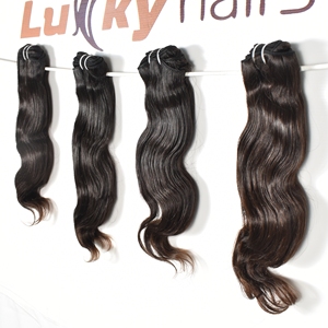 Extensiones de cabello humano con ondas profundas sueltas de doble estiramiento, procesamiento químico de paquete natural crudo 100%, Color negro, ondas corporales indias - Product Image 5