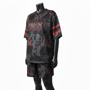 Conjunto corto de jersey de malla transpirable para mujer, 180 GSM, poliéster, negro, rojo, gris, sublimación, logotipo personalizado, conjuntos para mujer - Product Image 4